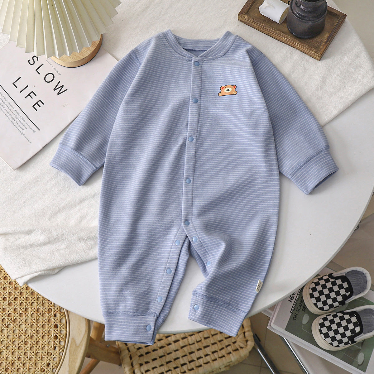 Velvet Thermal Baby Bear Romper Jumpsuit