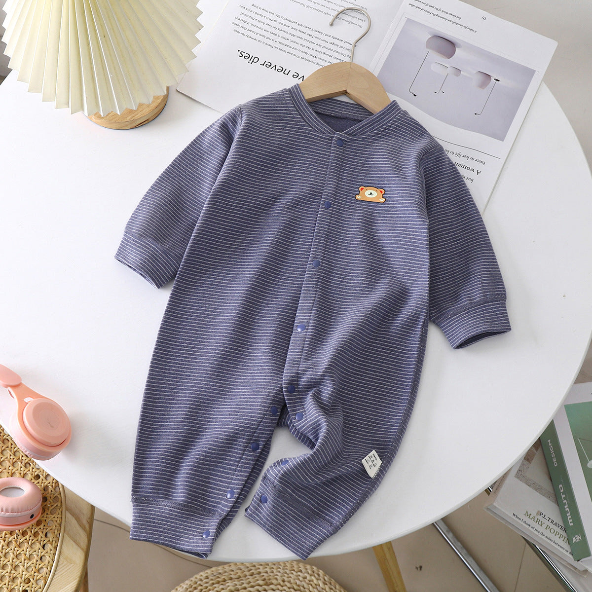 Velvet Thermal Baby Bear Romper Jumpsuit