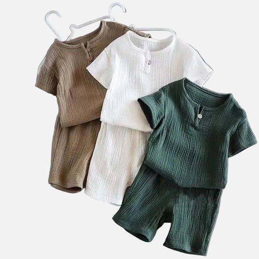 Boy And Girl Baby Short-sleeved Summer Suit