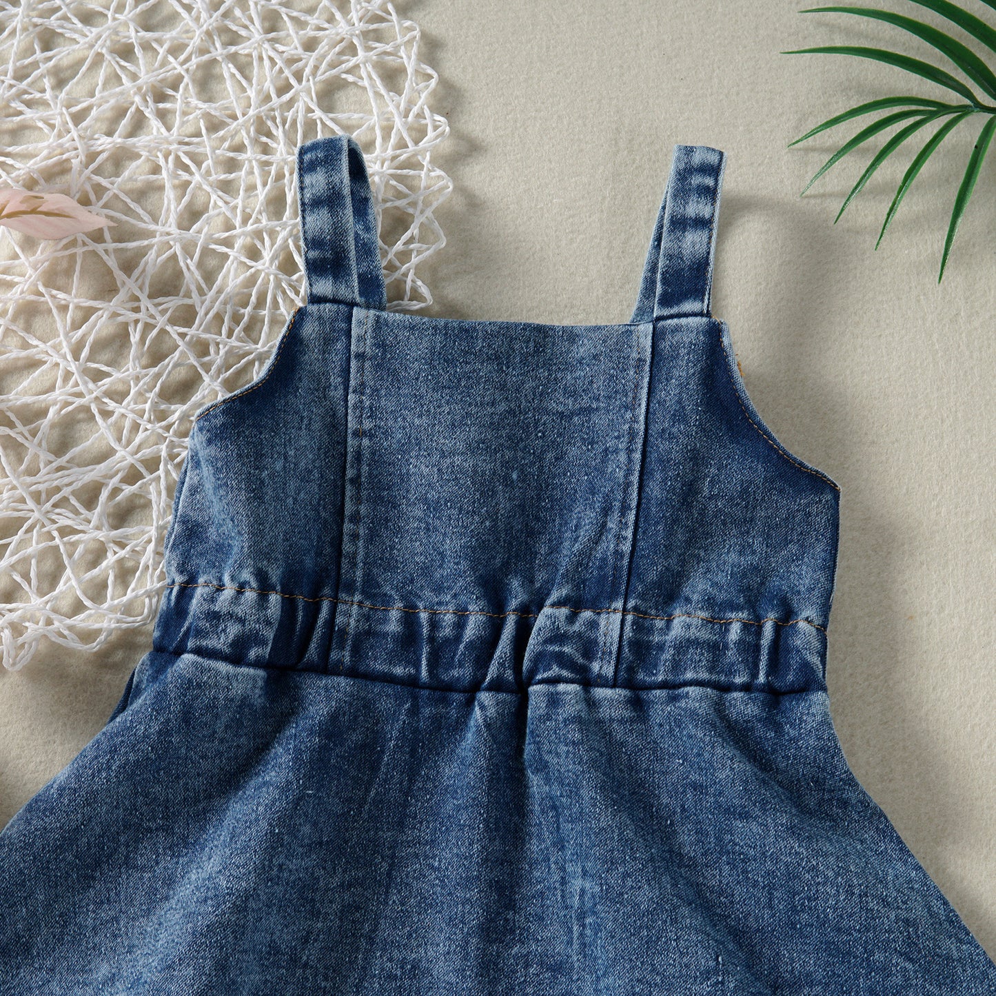 The Piper Denim Ruffle Pinafore