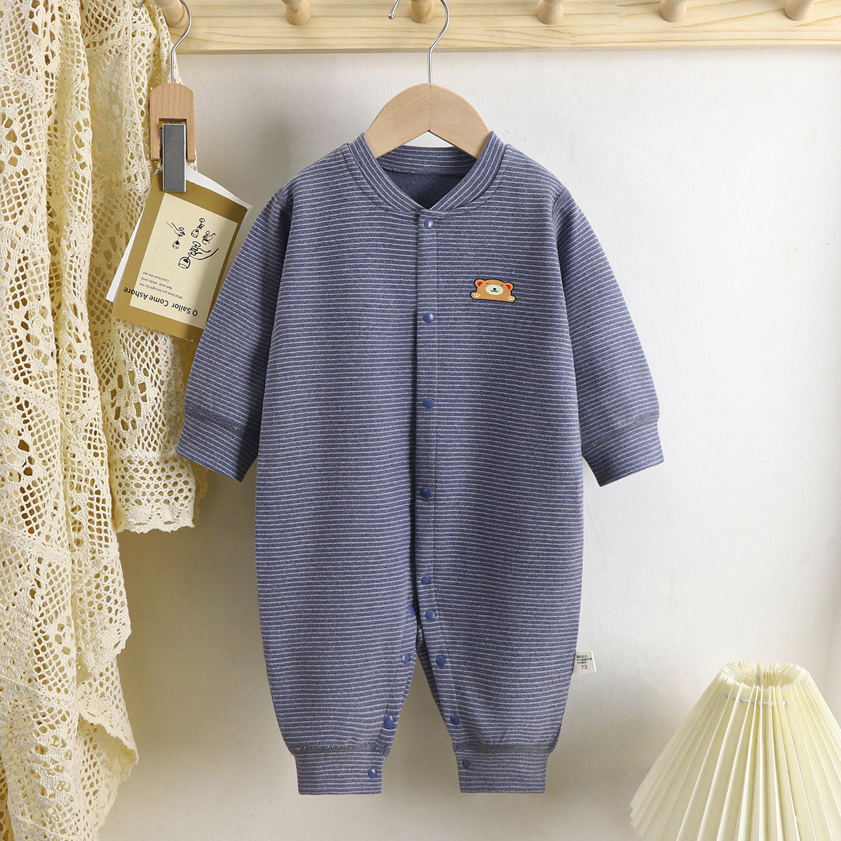 Velvet Thermal Baby Bear Romper Jumpsuit