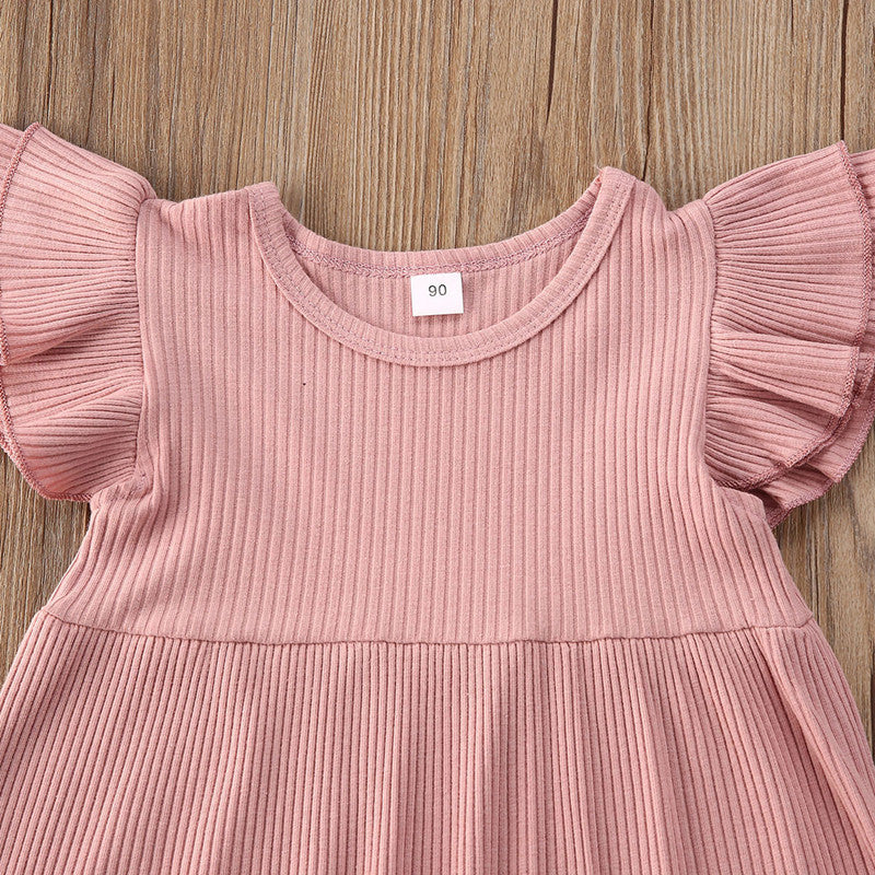 The Willow Ribbed Flutter Dress