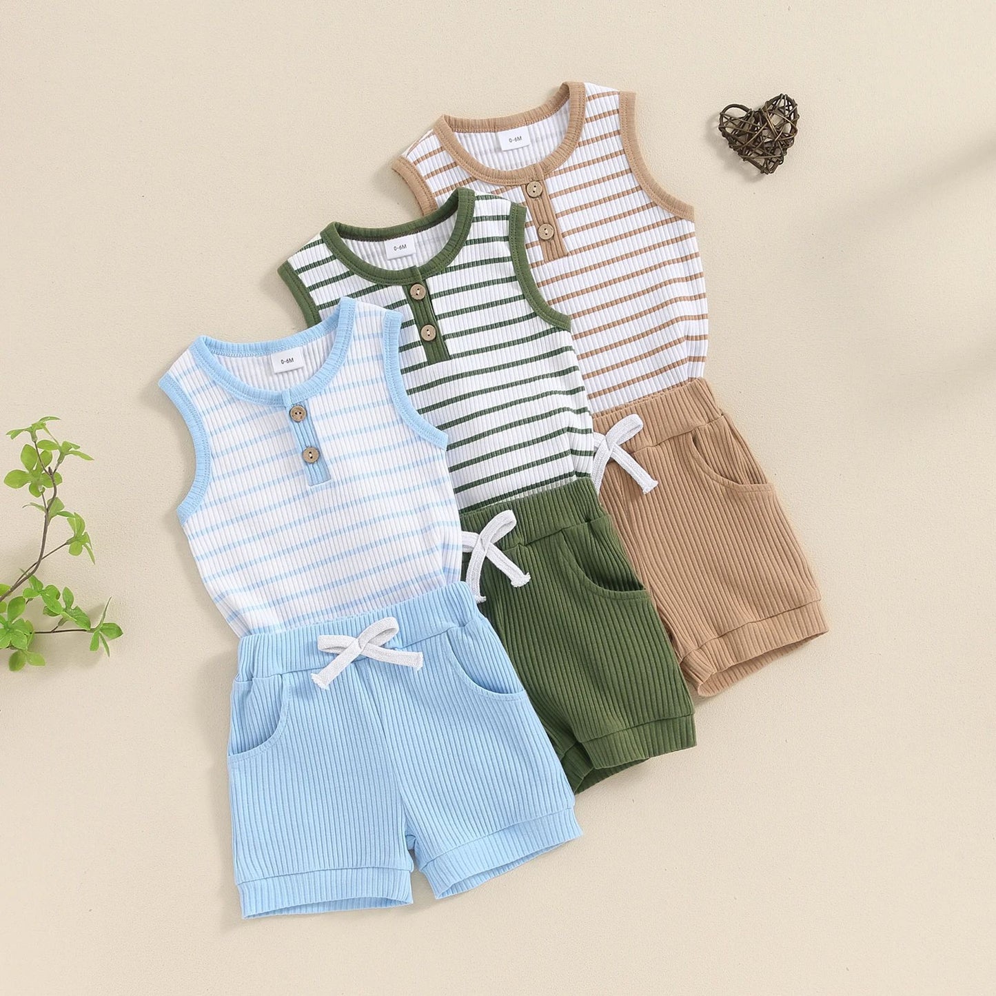 The Seaside Ribbed Henley Set