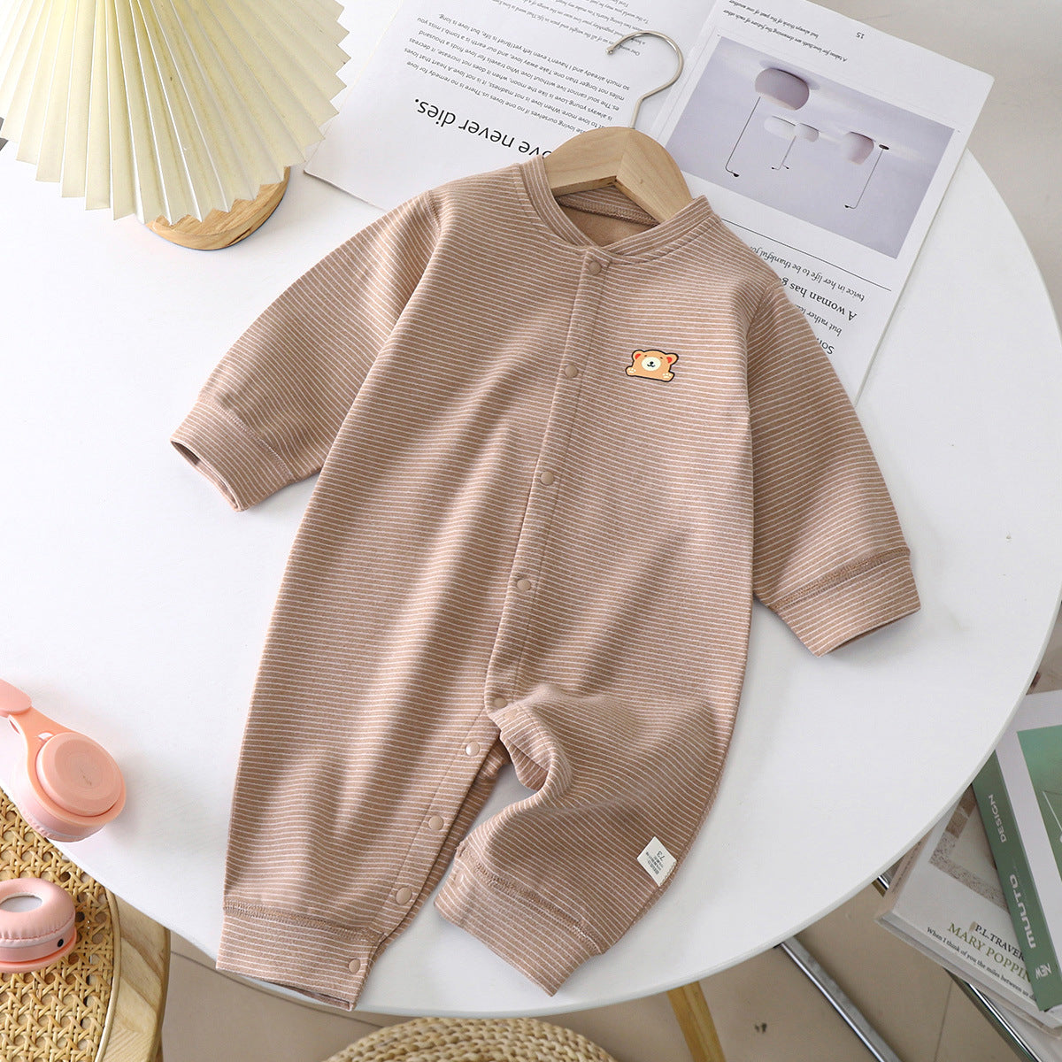 Velvet Thermal Baby Bear Romper Jumpsuit