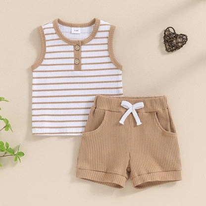 The Seaside Ribbed Henley Set