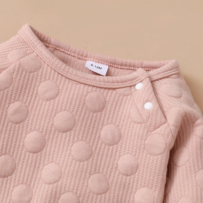 Baby Dot Jacquard Lounge Set – Textured Knit 2-Piece