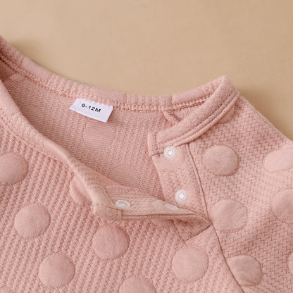 Baby Dot Jacquard Lounge Set – Textured Knit 2-Piece