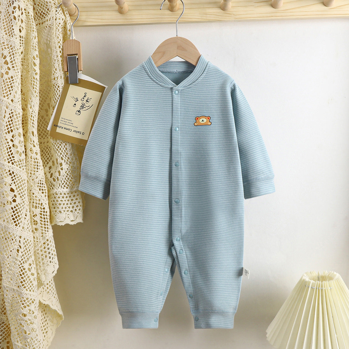 Velvet Thermal Baby Bear Romper Jumpsuit