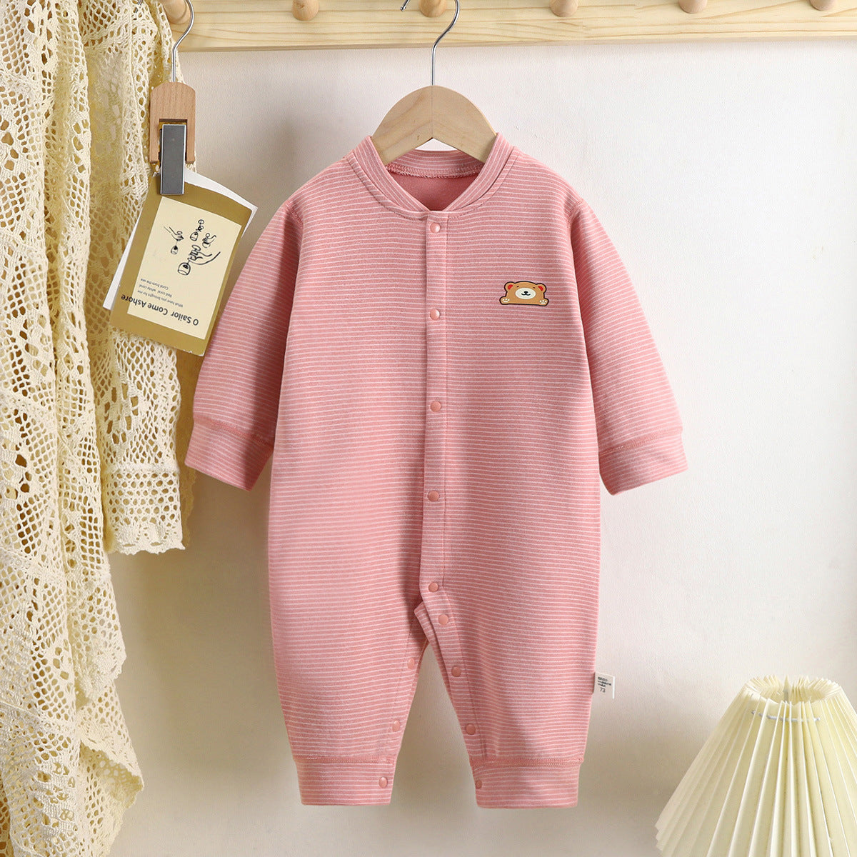 Velvet Thermal Baby Bear Romper Jumpsuit