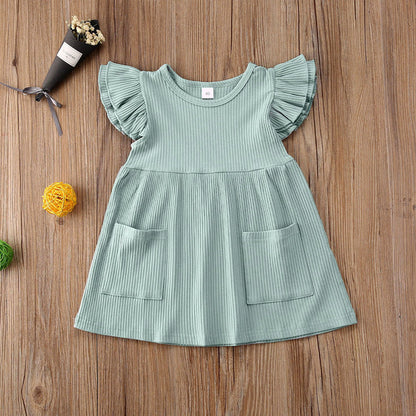 The Willow Ribbed Flutter Dress