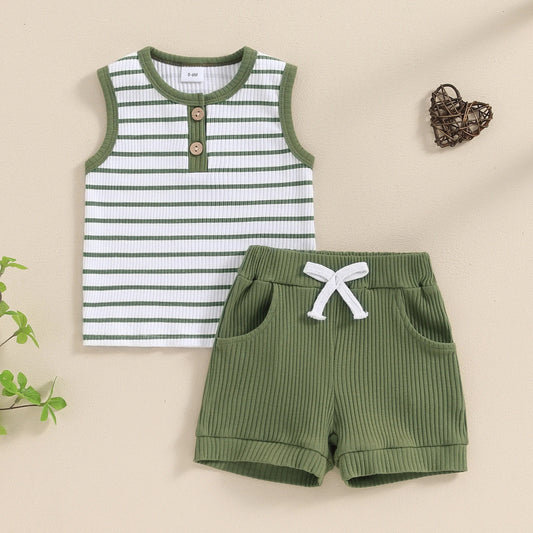 The Seaside Ribbed Henley Set