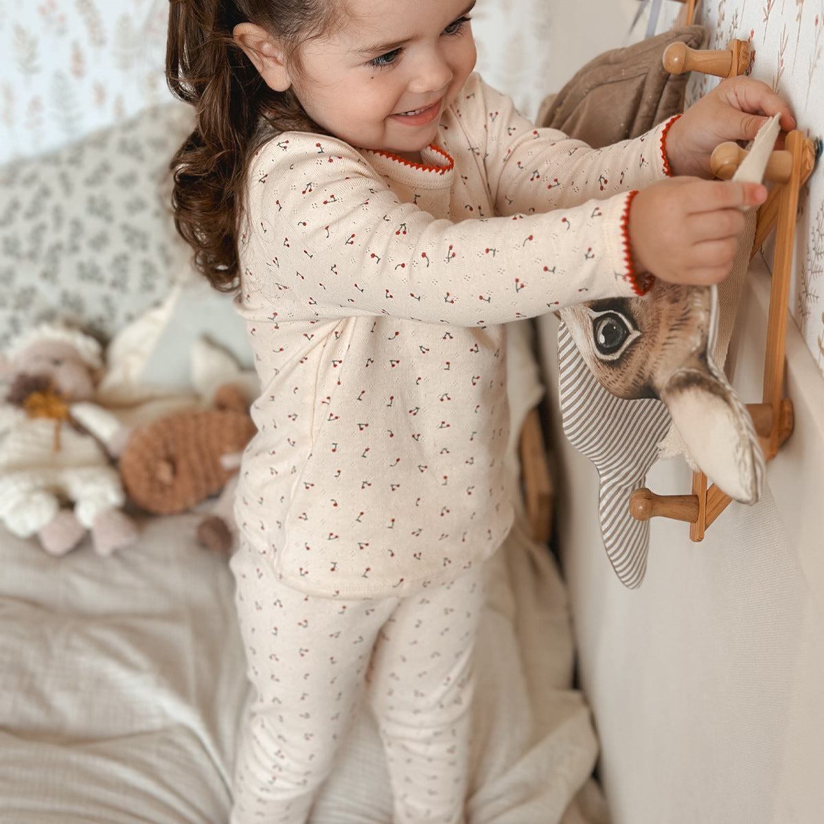 Toddler Floral Pointelle Long Sleeve Pajama Set
