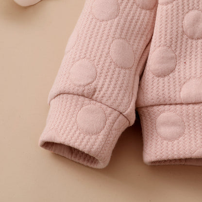 Baby Dot Jacquard Lounge Set – Textured Knit 2-Piece